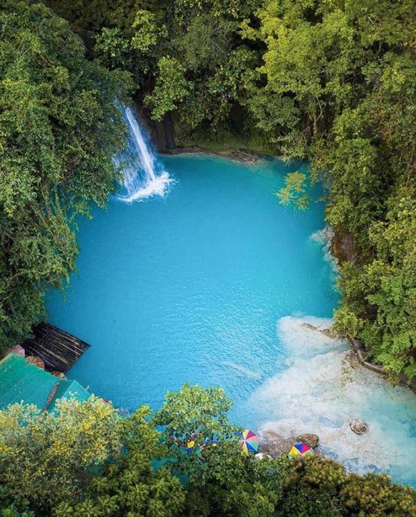 Kawasan Falls, drone view, Cebu, The Philippines