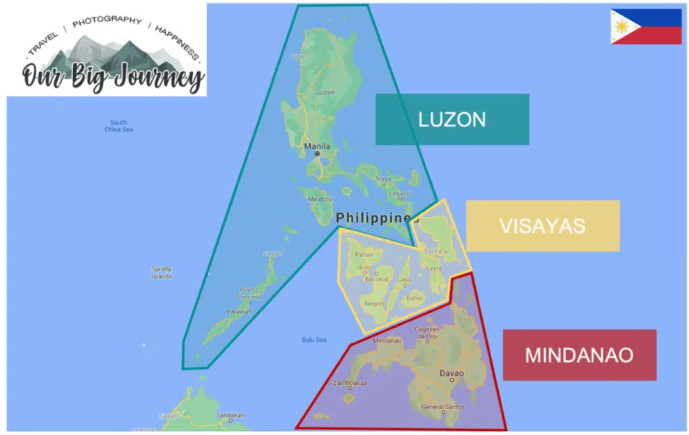 Map of the Philippines and its areas