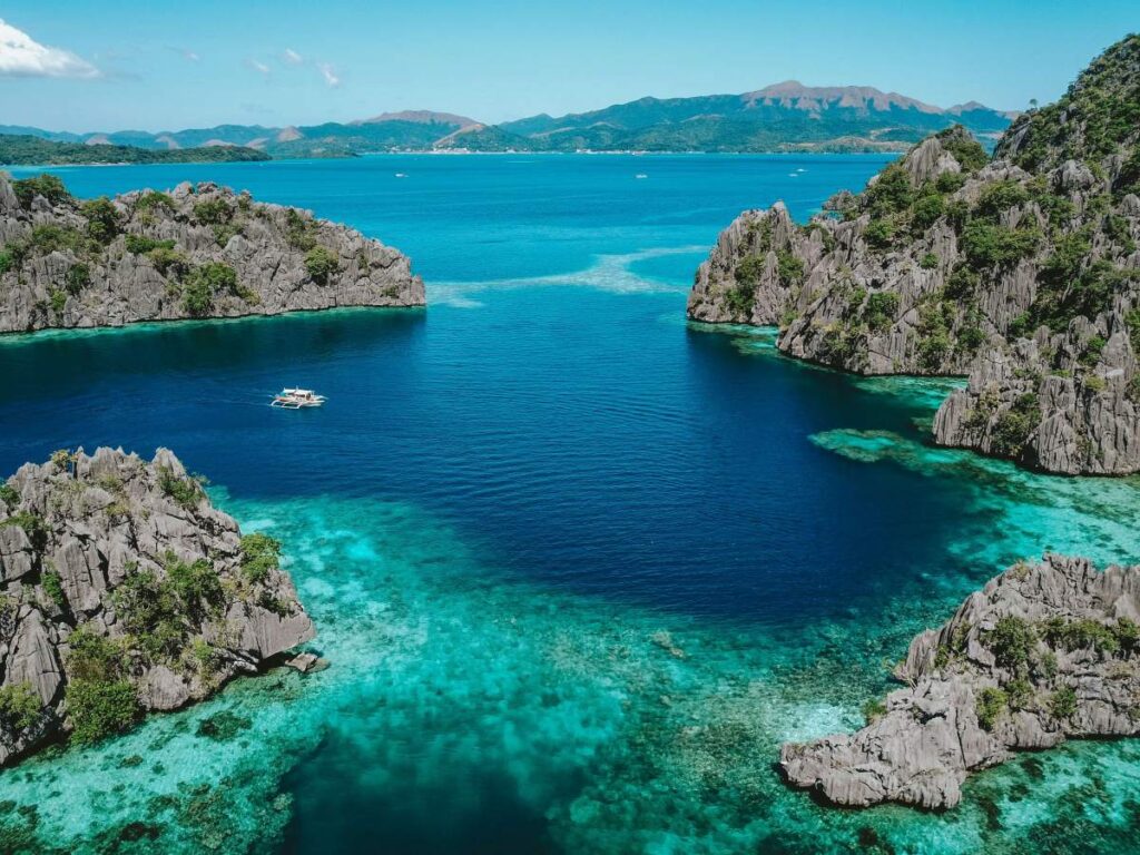 Coron in the Philippines, blue waters and islands