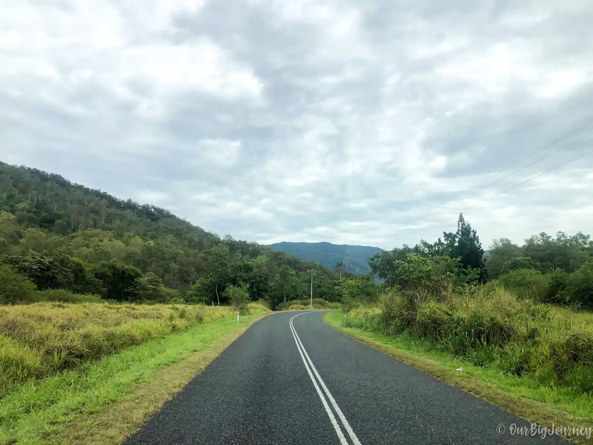 Road at Mackay Region with the rain forest