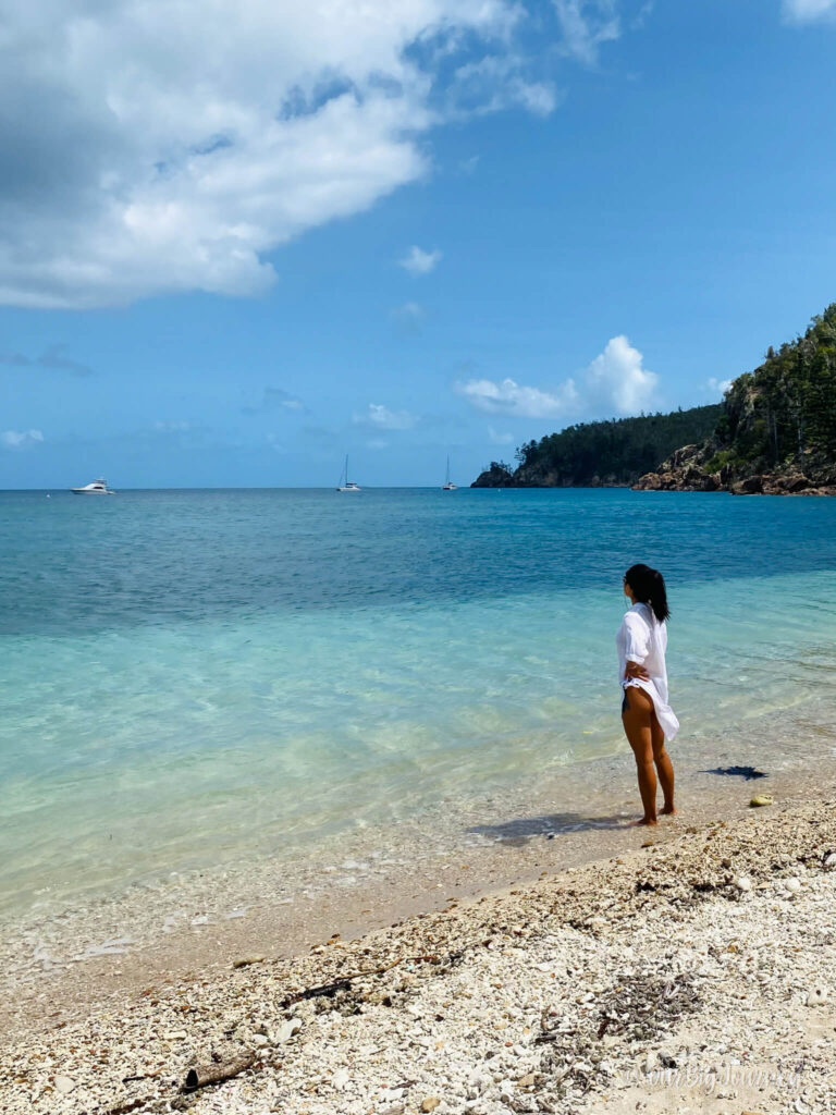 Girl on Hayman Island Beach at Blue Pearl Bay