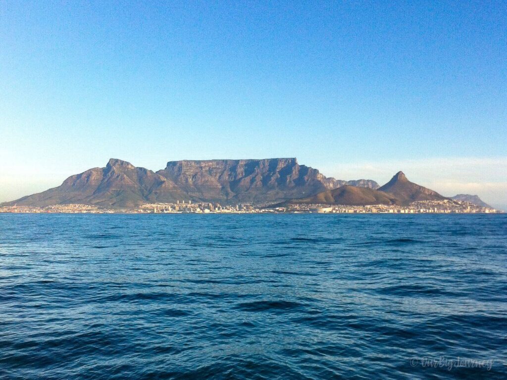 Cape Town Table Mountain view from ferry