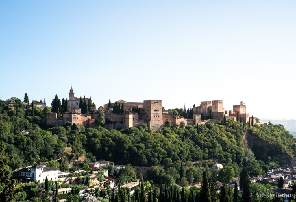 landscape views of the Alhambra in Spain