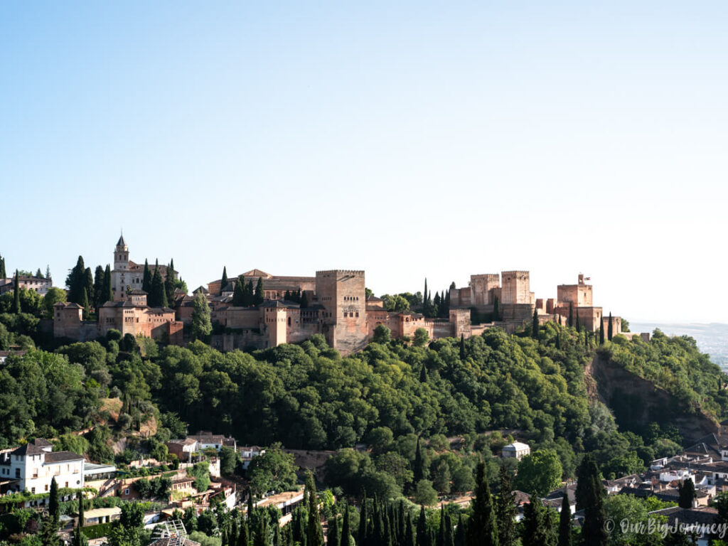 landscape views of the Alhambra in Spain