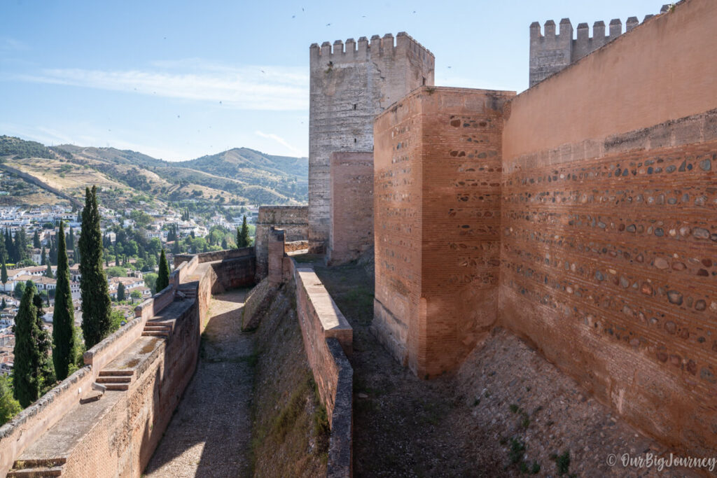 red walls in Alhambra