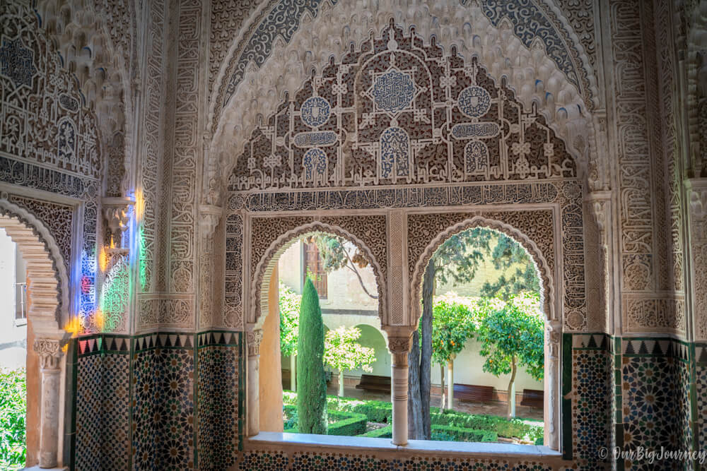 Colours inside the Alambra in Spain