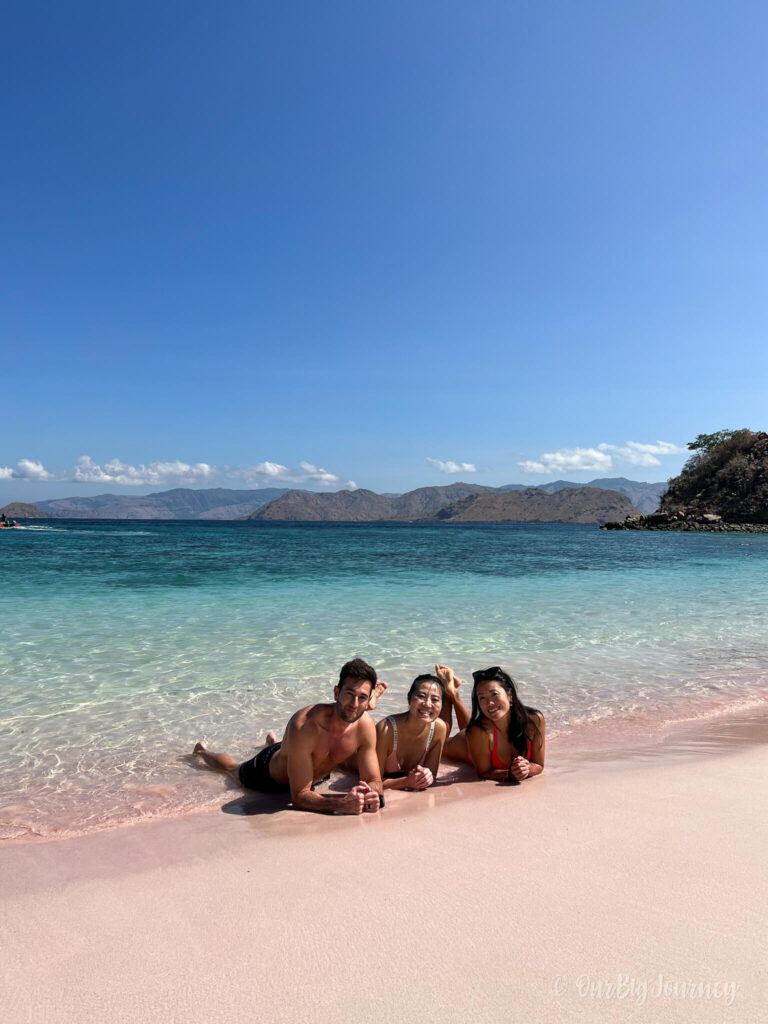 Komodo pink beach with friends