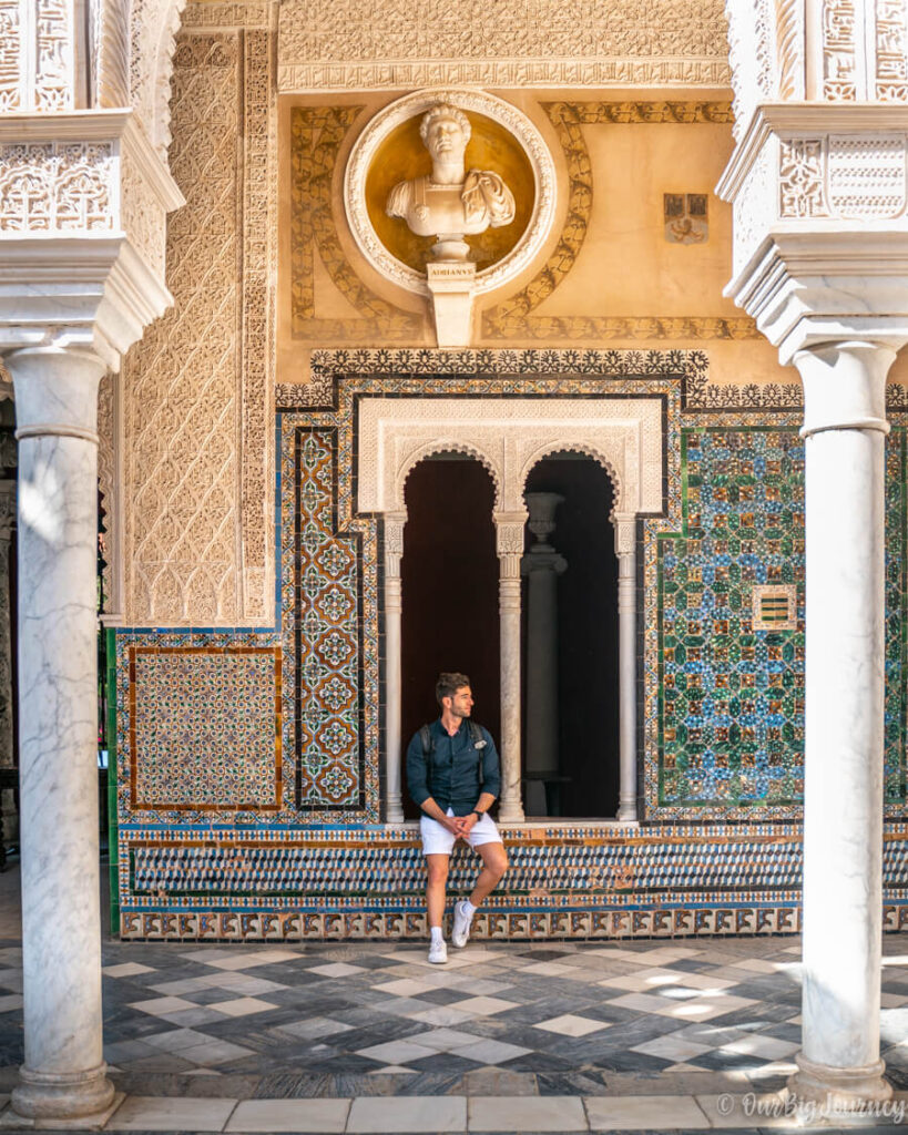 Casa de pilatos man sitting