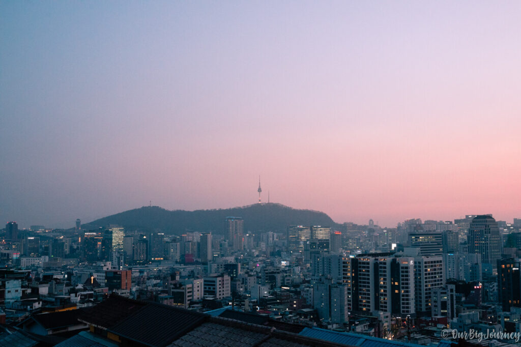 Seoul skyline evening views