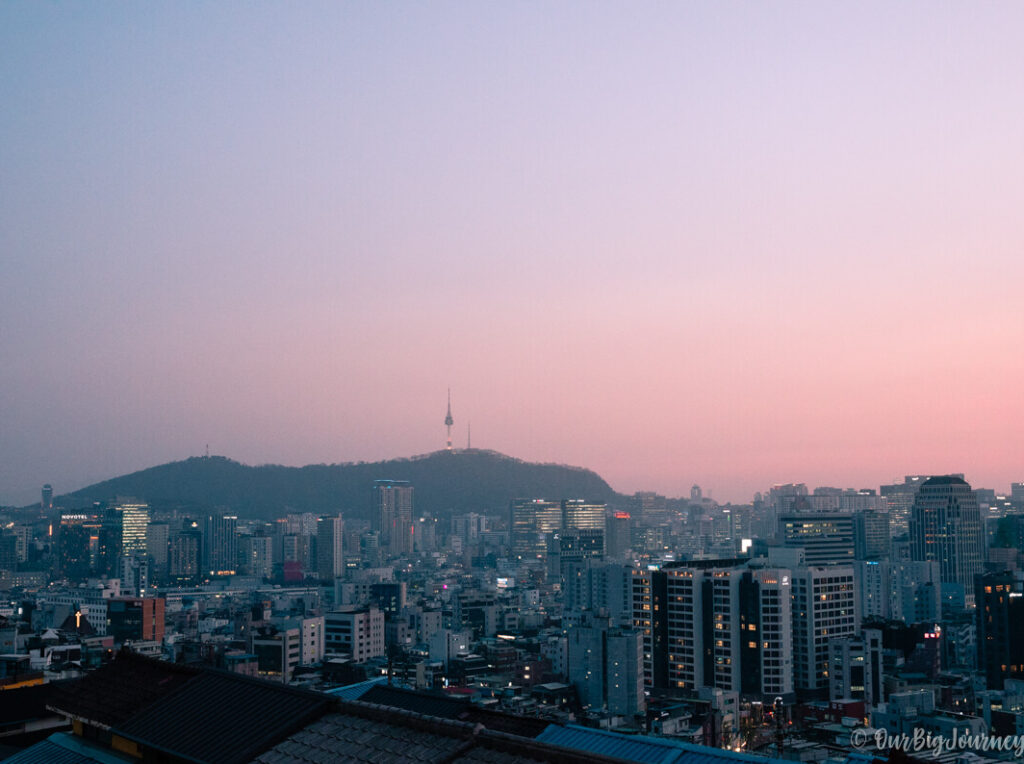 Seoul skyline evening views