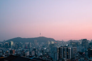 Seoul skyline evening views