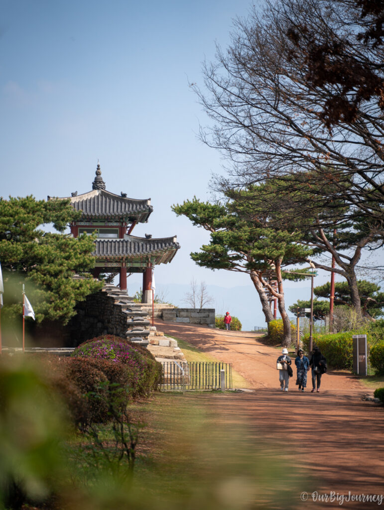 Walking along Suwon Hwaseong Fortress walls