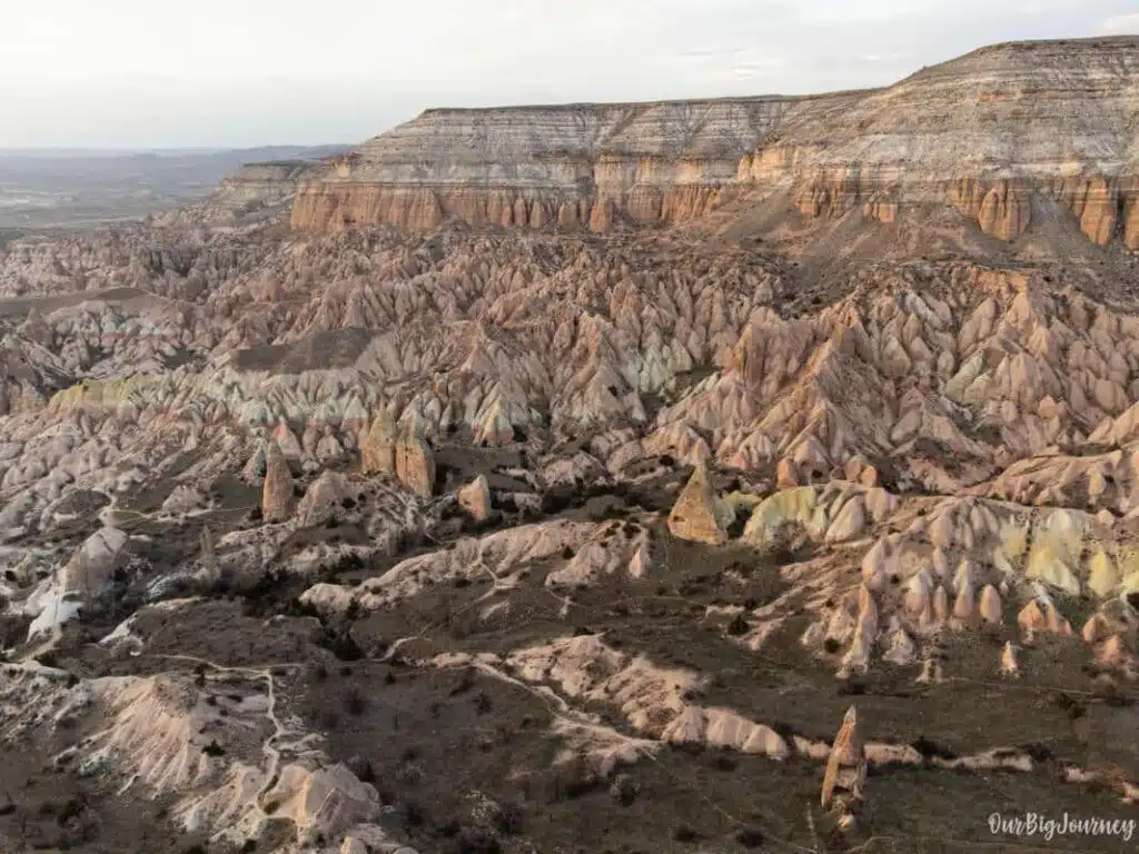 red valley Cappadocia drone