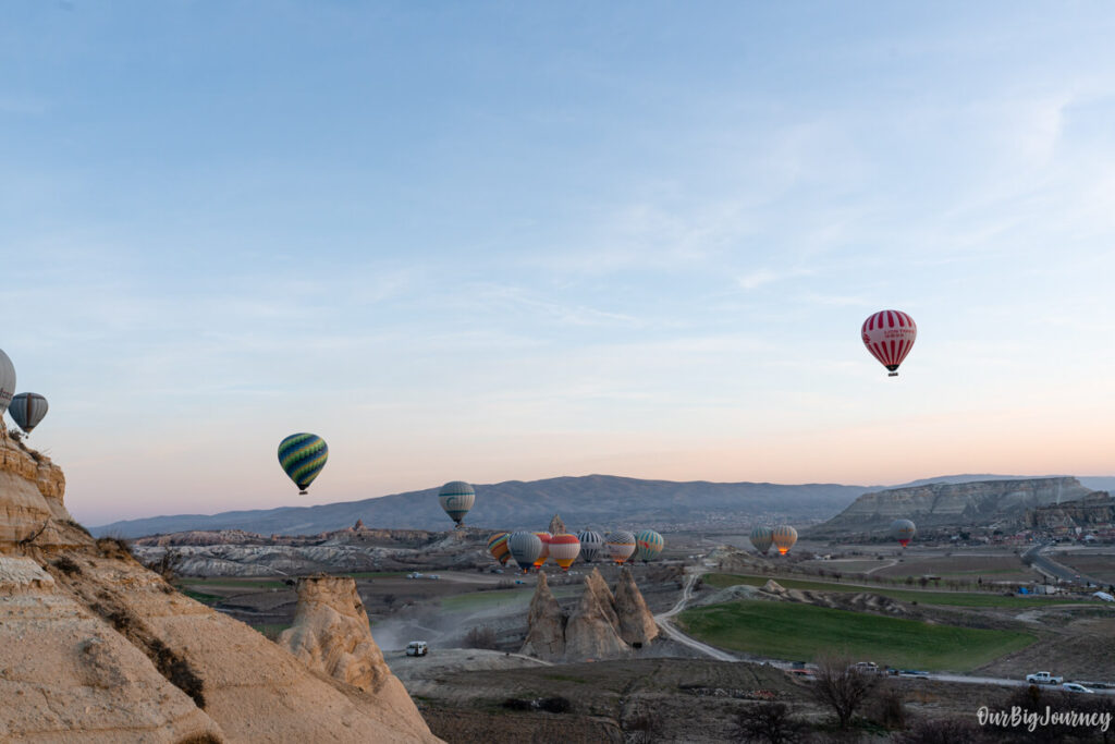 balloons taking off in Goreme
