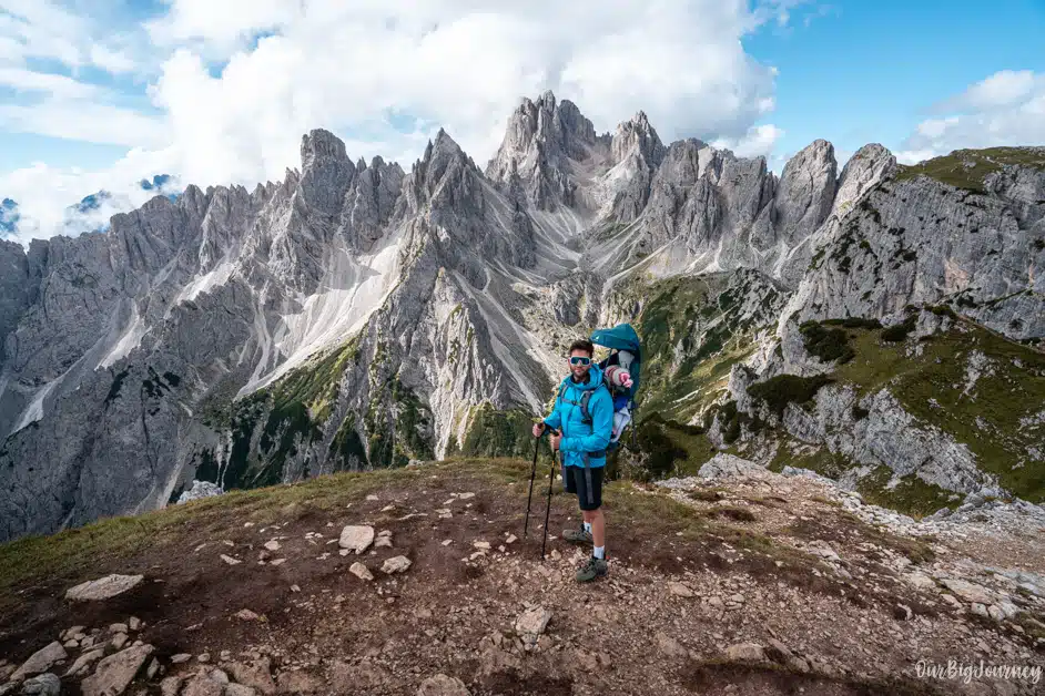 Cadini Di Misurina peaks with baby