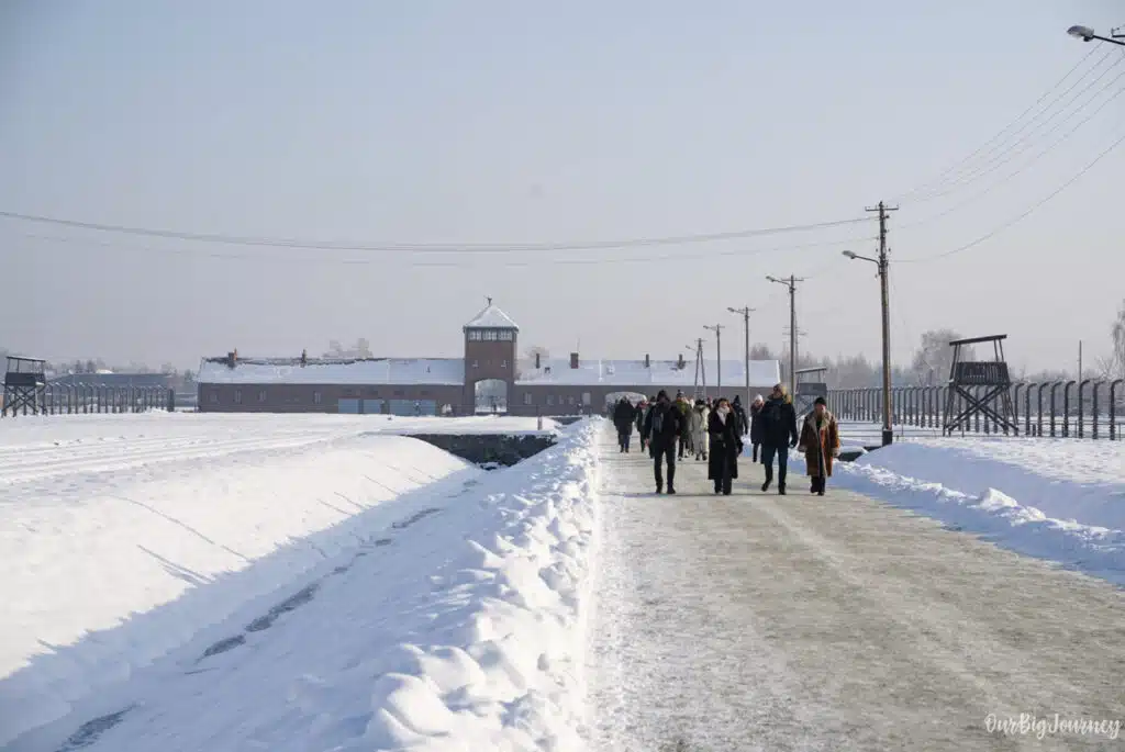 Old train entrance to Auschwitz